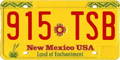 NM license plate 915TSB