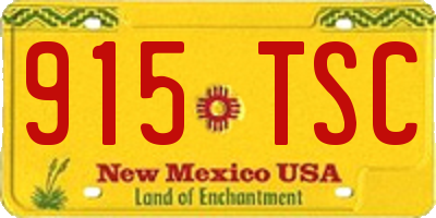 NM license plate 915TSC