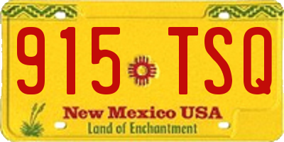 NM license plate 915TSQ