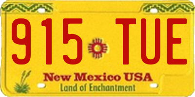 NM license plate 915TUE