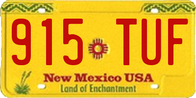 NM license plate 915TUF