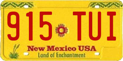 NM license plate 915TUI