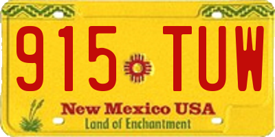 NM license plate 915TUW