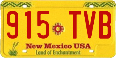 NM license plate 915TVB