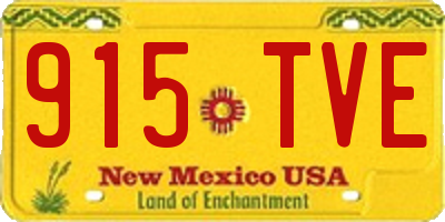 NM license plate 915TVE
