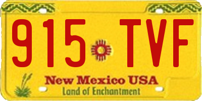 NM license plate 915TVF