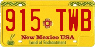 NM license plate 915TWB