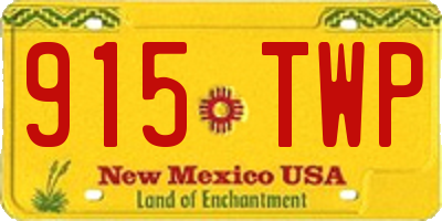 NM license plate 915TWP