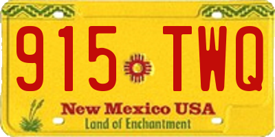 NM license plate 915TWQ