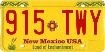 NM license plate 915TWY