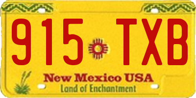 NM license plate 915TXB