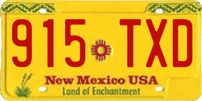 NM license plate 915TXD