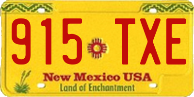 NM license plate 915TXE