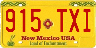 NM license plate 915TXI