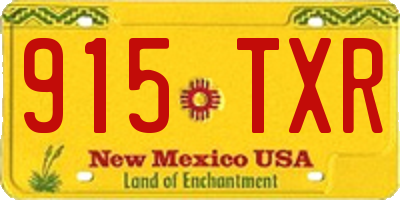 NM license plate 915TXR