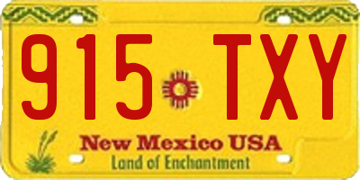 NM license plate 915TXY