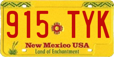 NM license plate 915TYK