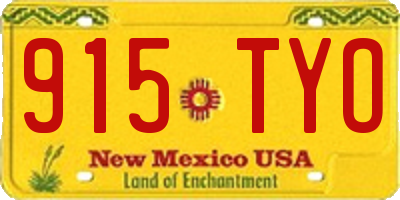 NM license plate 915TYO