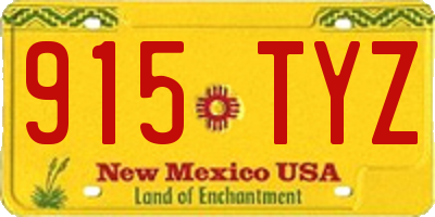 NM license plate 915TYZ