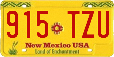 NM license plate 915TZU