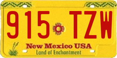 NM license plate 915TZW