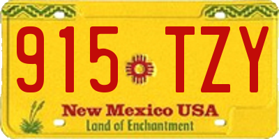 NM license plate 915TZY