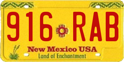 NM license plate 916RAB