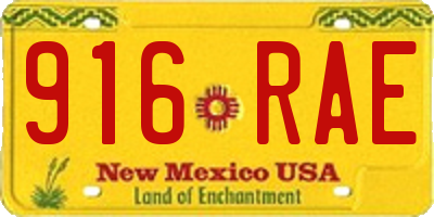 NM license plate 916RAE