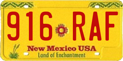 NM license plate 916RAF