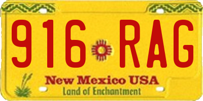 NM license plate 916RAG