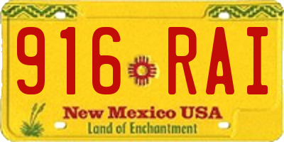 NM license plate 916RAI