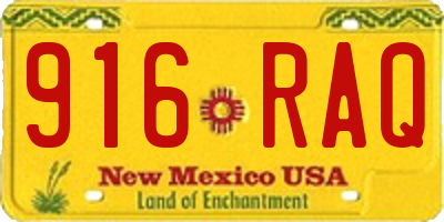NM license plate 916RAQ