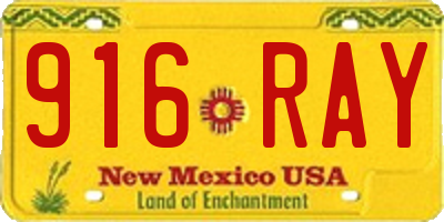 NM license plate 916RAY