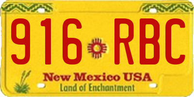 NM license plate 916RBC