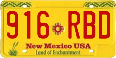 NM license plate 916RBD