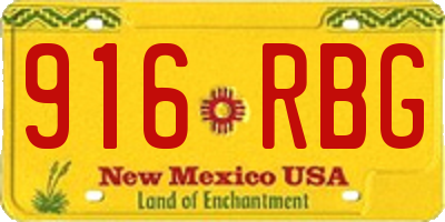 NM license plate 916RBG