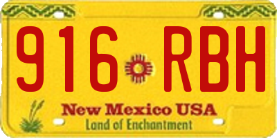 NM license plate 916RBH