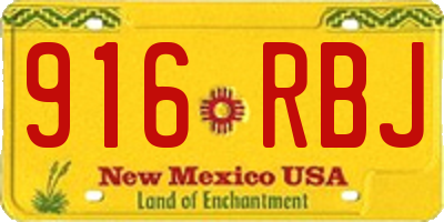 NM license plate 916RBJ