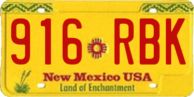NM license plate 916RBK