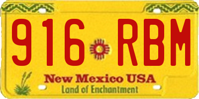 NM license plate 916RBM