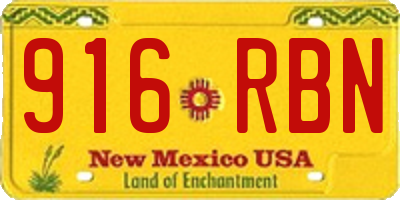 NM license plate 916RBN