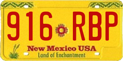NM license plate 916RBP