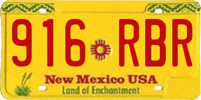 NM license plate 916RBR