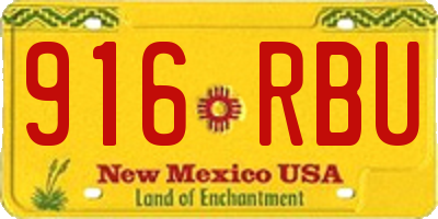 NM license plate 916RBU