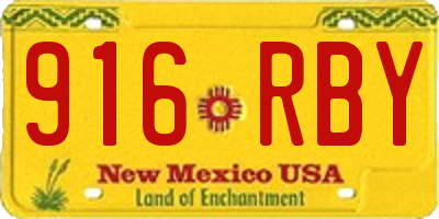 NM license plate 916RBY