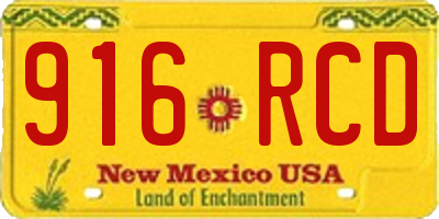 NM license plate 916RCD