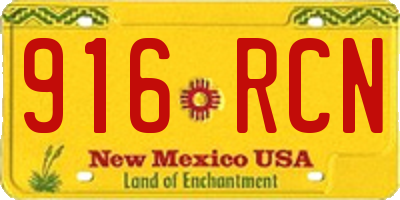 NM license plate 916RCN