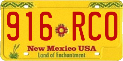 NM license plate 916RCO