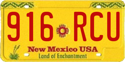 NM license plate 916RCU