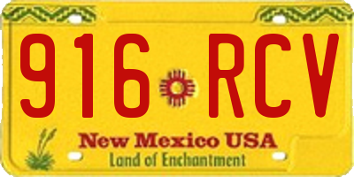 NM license plate 916RCV